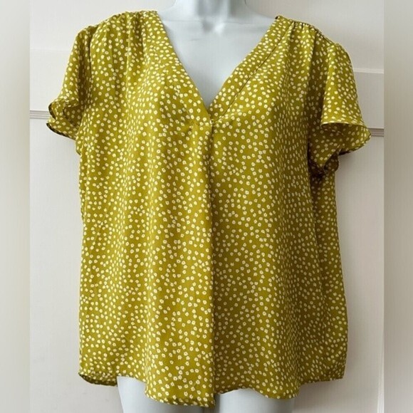 Carolina Belle Montreal Floral Short‎ Sleeve Blouse Size Large - Picture 8 of 13